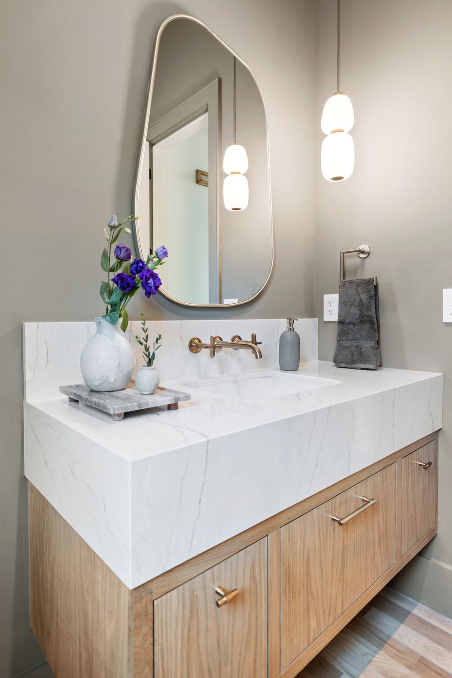 Powder bathroom view